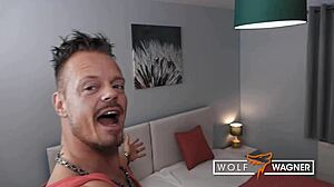British adult film actress Tina Kay enjoys a sexual encounter with a German man in London, as depicted on wolfwagner.com